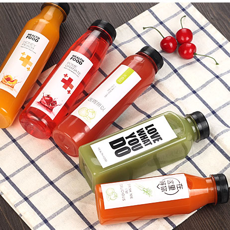 12 OZ PET Plastic Reusabl Disposable Milk Bulk Beverage Juice Bottles With Tamper Evident Caps