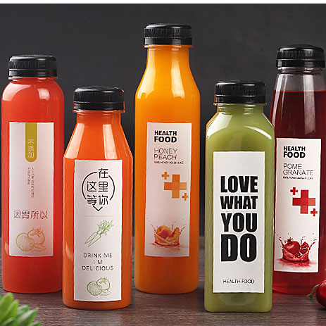 12 OZ PET Plastic Reusabl Disposable Milk Bulk Beverage Juice Bottles With Tamper Evident Caps