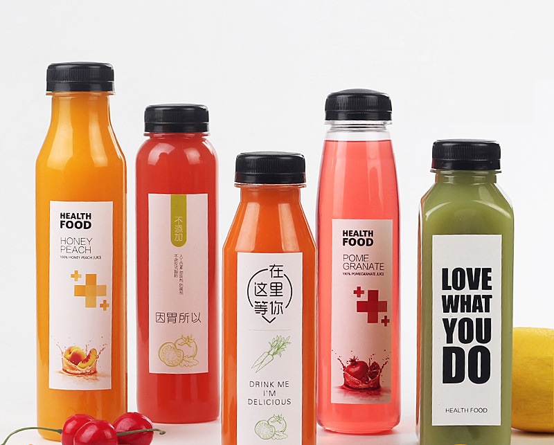 12 OZ PET Plastic Reusabl Disposable Milk Bulk Beverage Juice Bottles With Tamper Evident Caps