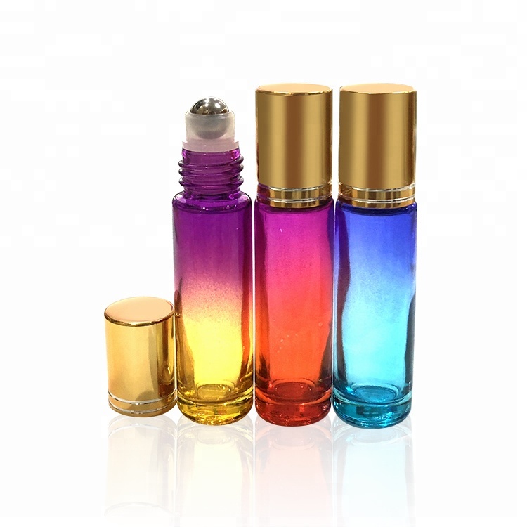 12 Pack Gradient Color Essential Oil Glass Roller Bottles 10ml