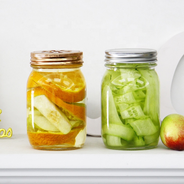 12 Packs 16oz Clear Glass Mason Canning Jar With 70mm Lid Cheap Price