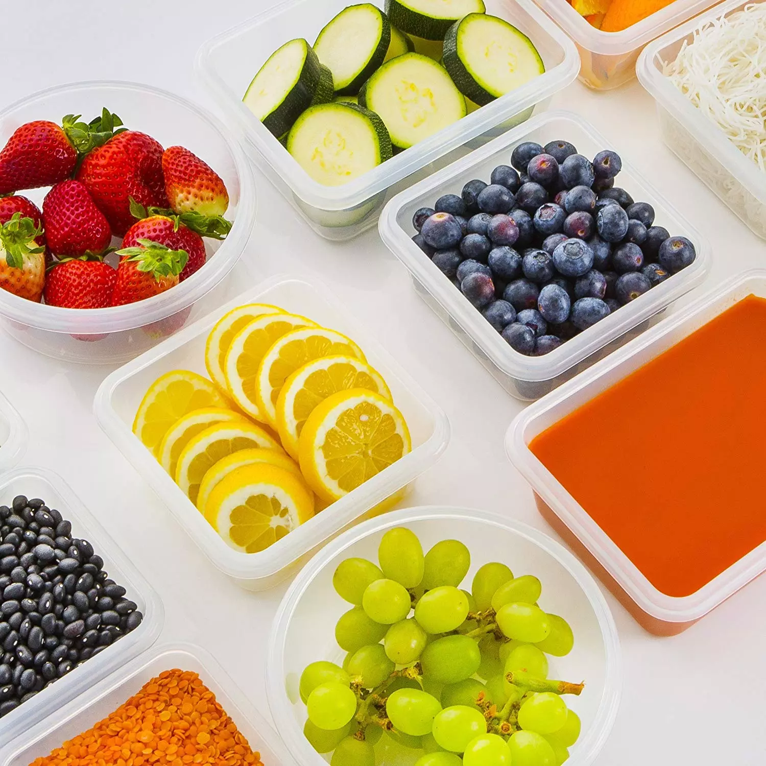 12 Piece Plastic Food Storage Containers With Sealed Lids BPA Free Easy Snap Lock Plastic Container Set for Kitchen Lunch box