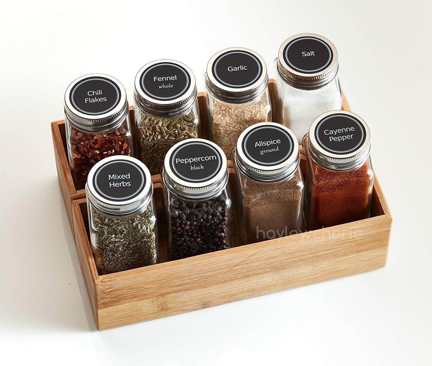12 or 20pack 4oz Square Glass Spice Jar Shaker Fitment and Metal Lid