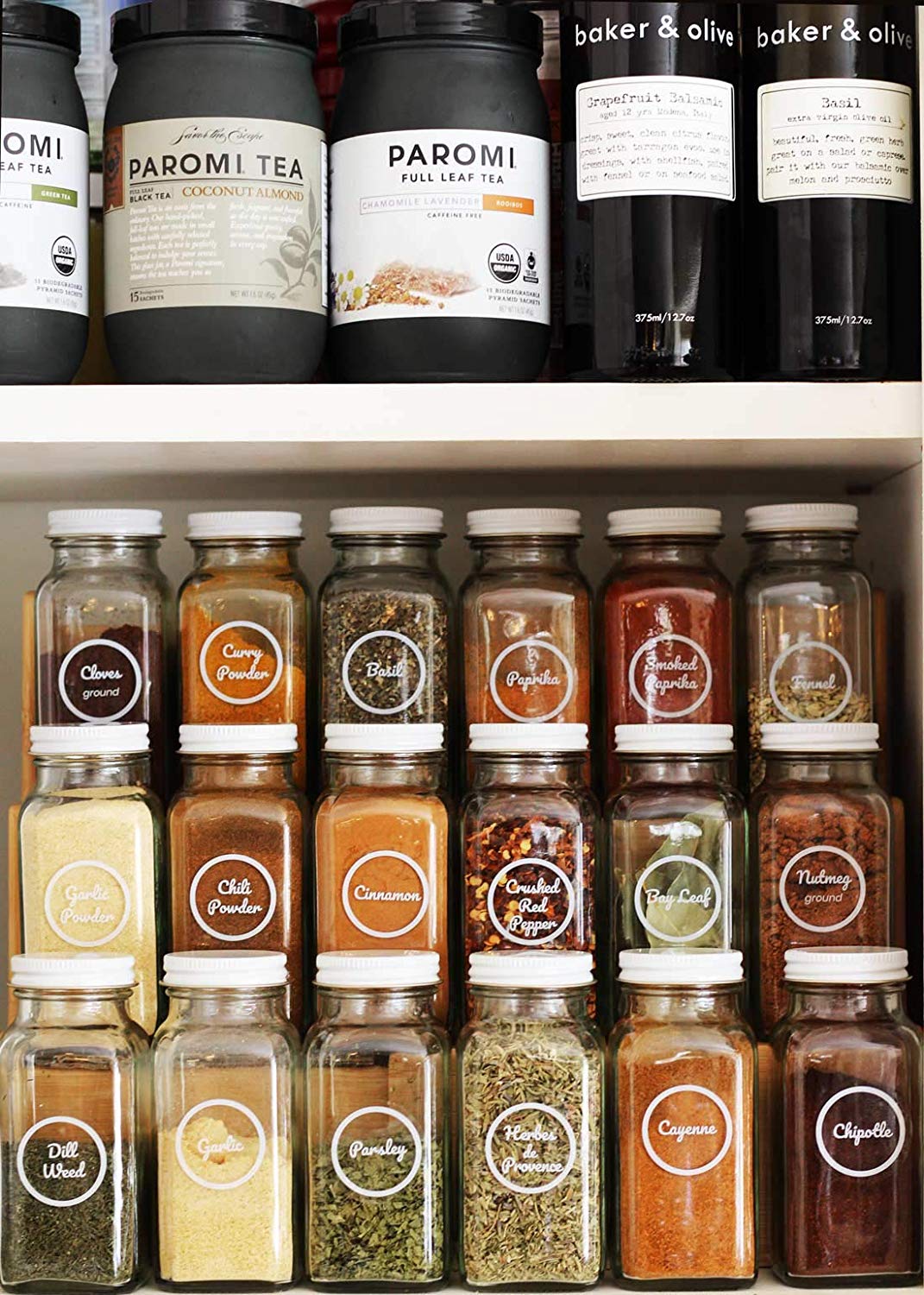 12 or 20pack 4oz Square Glass Spice Jar Shaker Fitment and Metal Lid