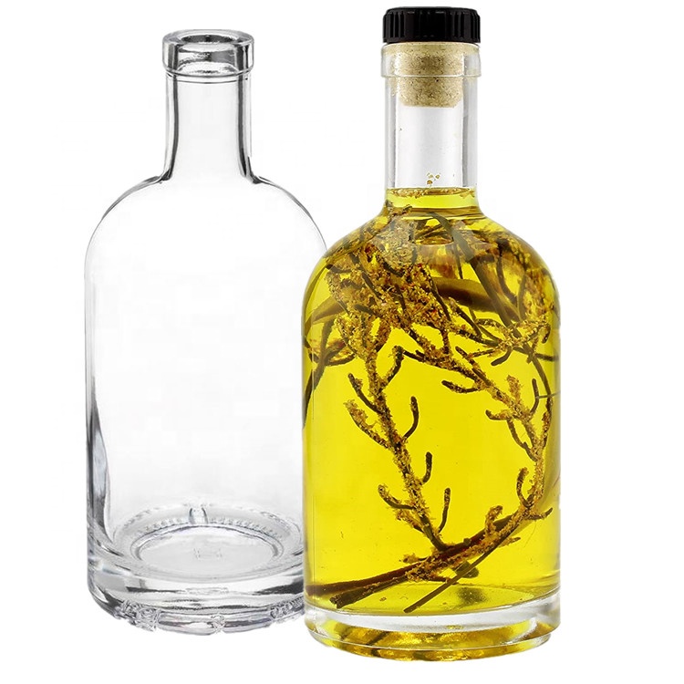 12 oz 375 ml 750ml Nordic Vodka Glass Liquor Bottle with T-Top Synthetic Cork