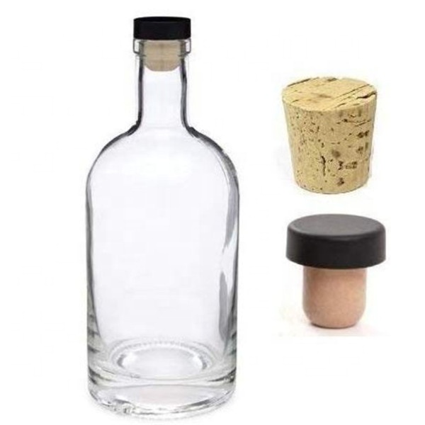 12 oz 375 ml 750ml Nordic Vodka Glass Liquor Bottle with T-Top Synthetic Cork