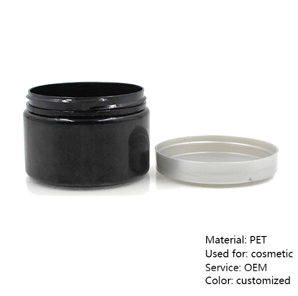 120 Ml 4oz Flat PET Body Butter Face Cream Cosmetic Plastic Jar With Lid