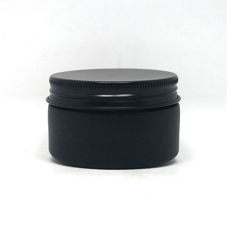 120 ml hair pormade gel container cosmetics 4oz matte black PET plastic jar with black frosted metal lids
