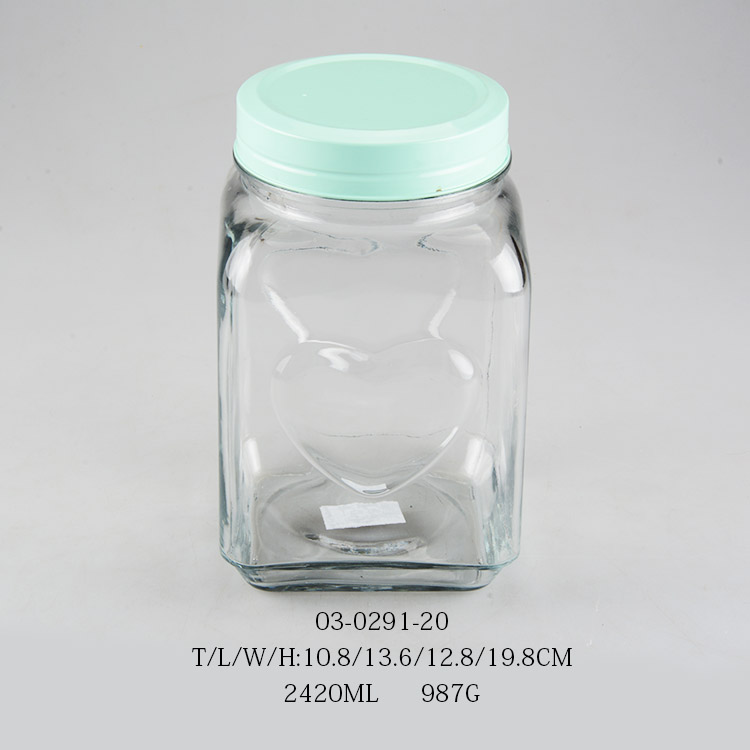1200ml/1800ml/2400ml storage honey glass jar set glass storage jar