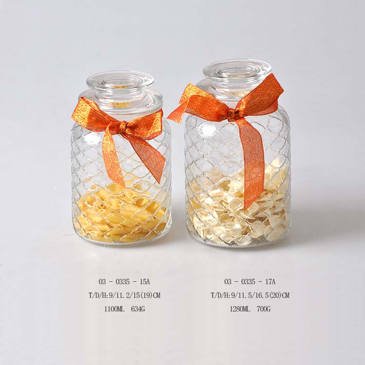 1200ml/1800ml/2400ml storage honey glass jar set glass storage jar