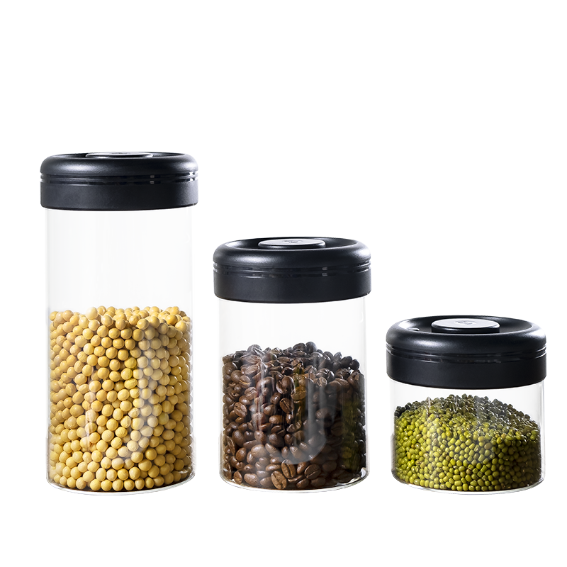 1200ml Tea Sugar Coffee Glass Canister Borosilicate Glass Storage Jars With Lid