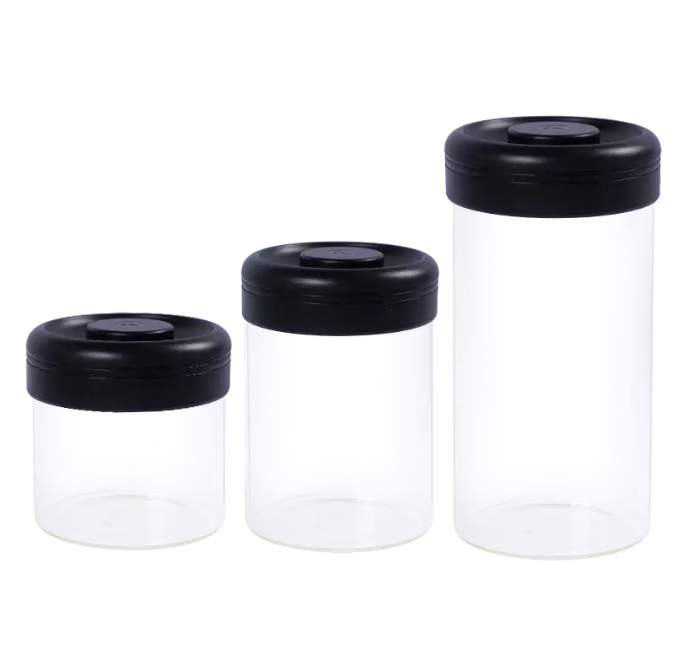 1200ml large Tea Coffee Sugar Glass Canister Borosilicate Glass Storage Jars With Lid