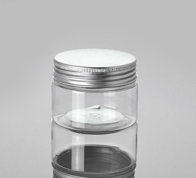 120G transparent PET cream bottle with Alu lid,PET 4 ounce cosmetic container empty,120 g clear plastic cream jar wholesale