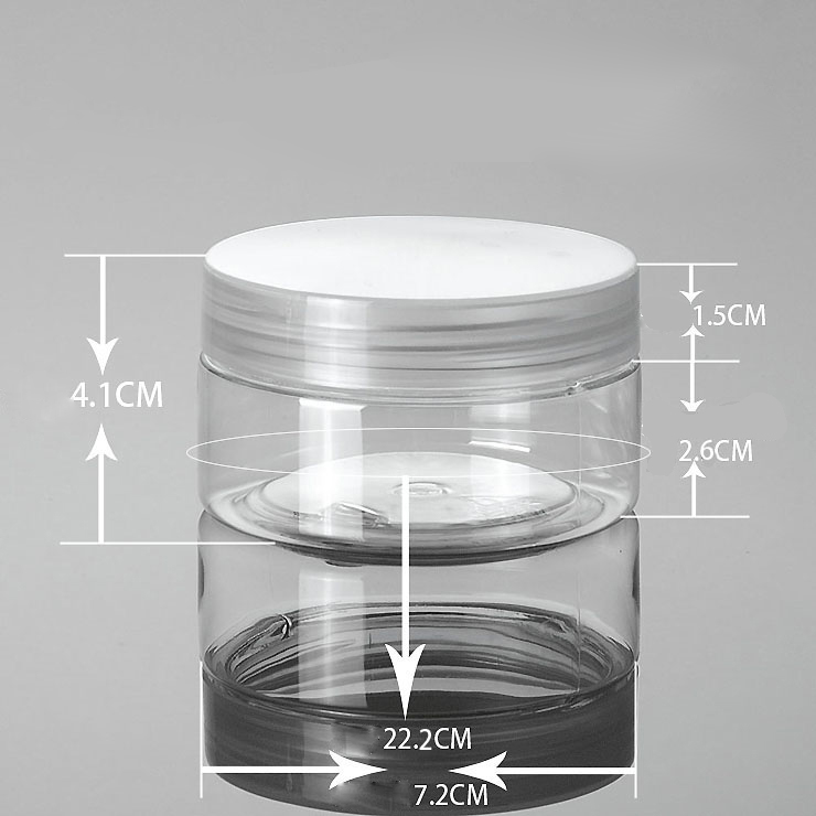 120G transparent PET cream bottle with Alu lid,PET 4 ounce cosmetic container empty,120 g clear plastic cream jar wholesale