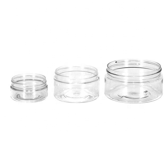 120g 200g 250g 4oz Straight Sided PET Clear Plastic Jar  Low Profile BPA-Free  Face Cream body Butter Jars