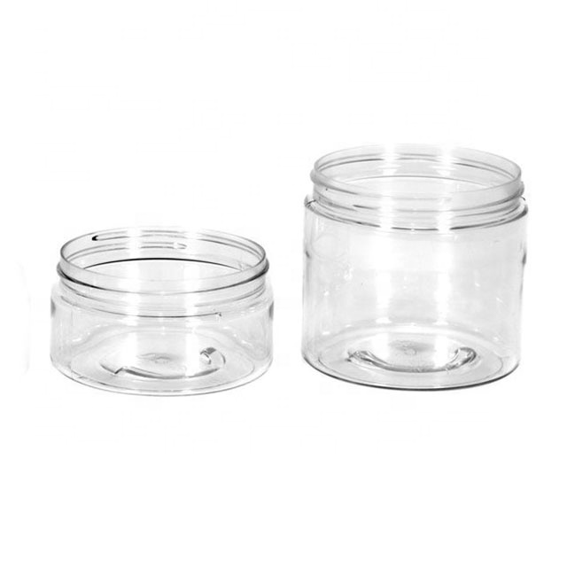 120g 200g 250g 4oz Straight Sided PET Clear Plastic Jar Low Profile BPA-Free Face Cream body Butter Jars