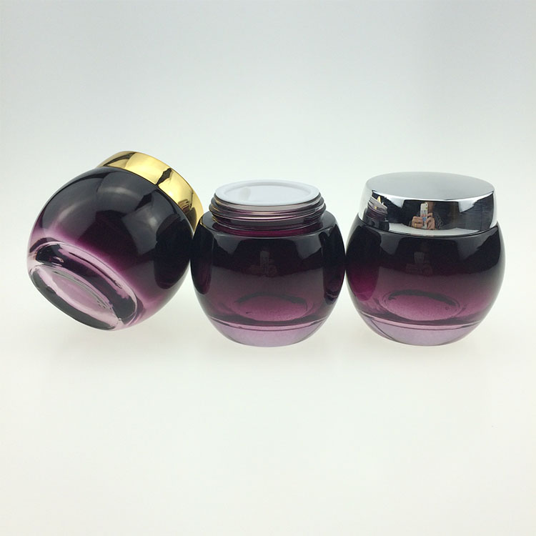 120g Gradient purple round facial cream packaging cosmetic glass jar