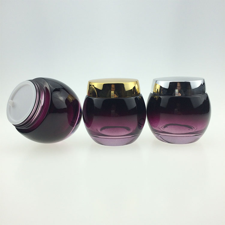 120g Gradient purple round facial cream packaging cosmetic glass jar