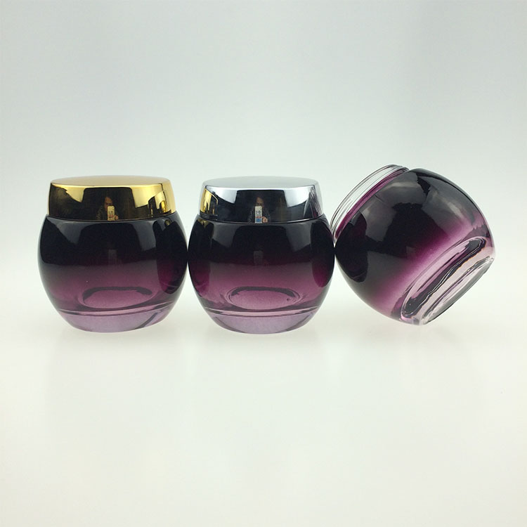 120g Gradient purple round facial cream packaging cosmetic glass jar