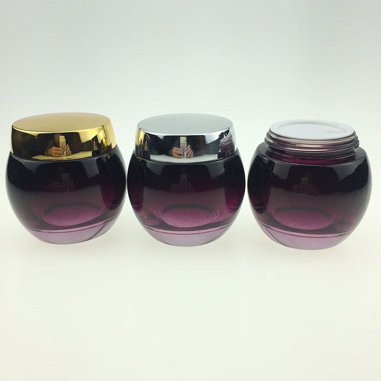120g Gradient purple round facial cream packaging cosmetic glass jar