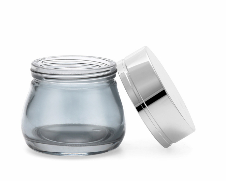 120g Skin Care Packaging Clear Glass Cream Jar with Aluminum Cap