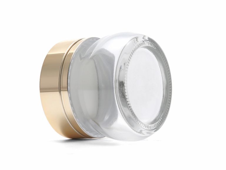120g Skin Care Packaging Clear Glass Cream Jar with Aluminum Cap