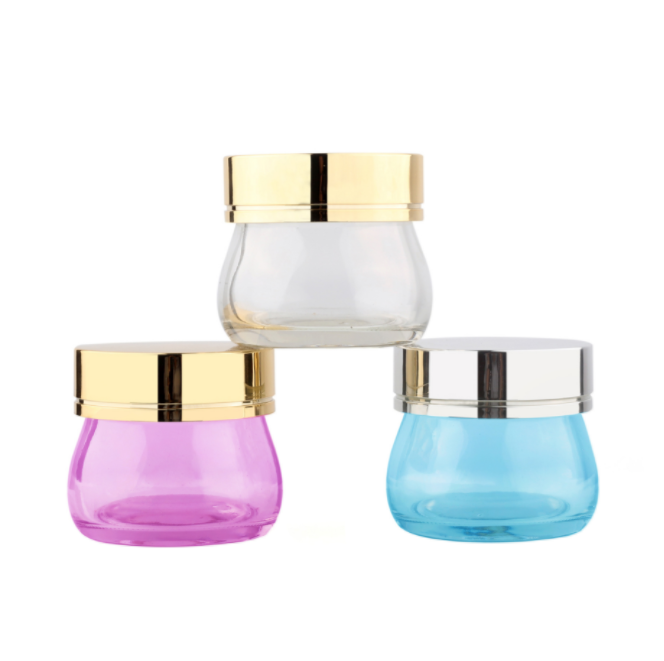 120g Skin Care Packaging Clear Glass Cream Jar with Aluminum Cap