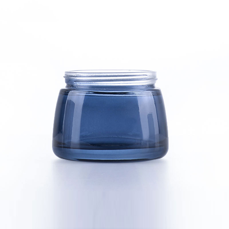 120g empty clear glass eye cream jar cosmetics with electroplated cover in stock