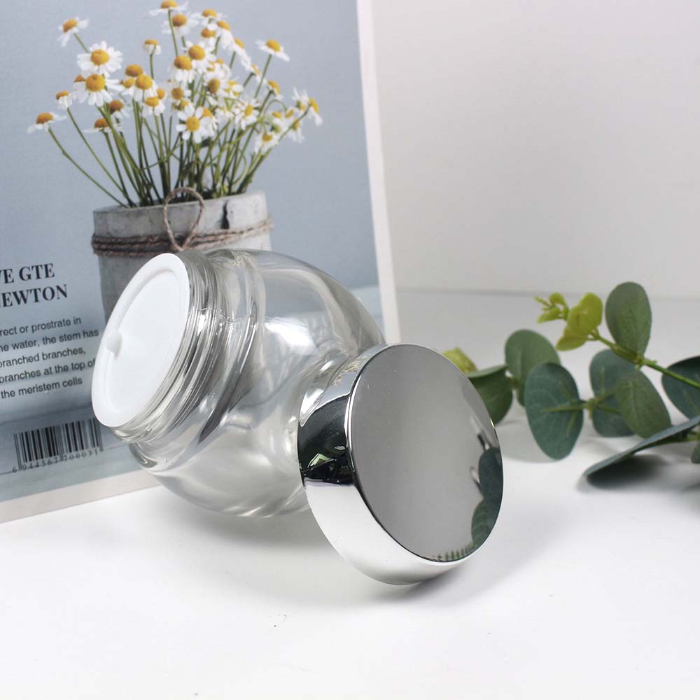 120g high-capacity Empty glass jar cosmetic clear glass jar with silver and golden covers