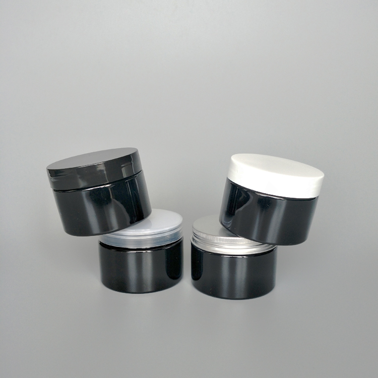 120grams 120ml 150ml 120 ml black pet plastic jar with lids