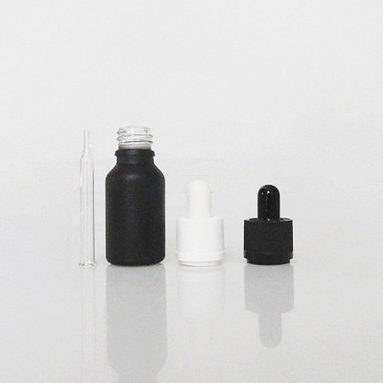 120ml 100ml 60ml 50ml 30ml 20ml 15ml matte black frosted essential oil dropper serum glass dropper bottle bamboo aluminum cap