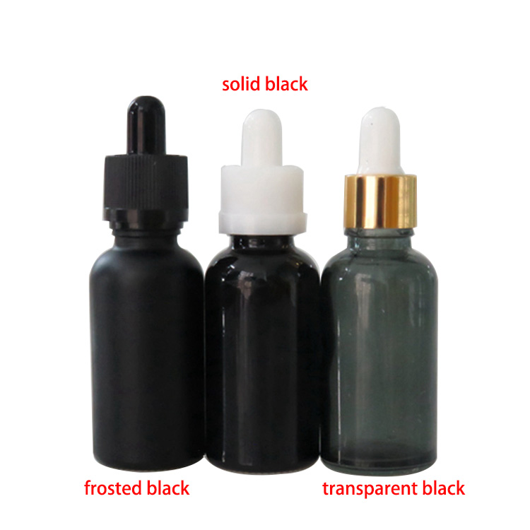 120ml 100ml 60ml 50ml 30ml 20ml 15ml matte black frosted essential oil dropper serum glass dropper bottle bamboo aluminum cap