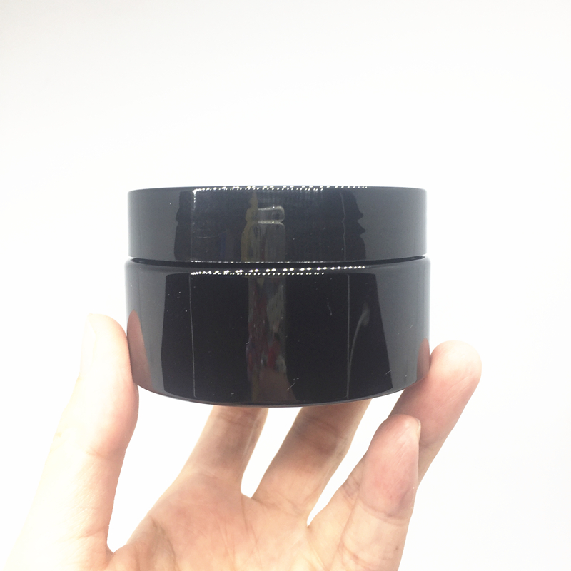 120ml 150ml 250ml 4oz 8oz Black Plastic jar pot lid PET jar round plastic containers cosmetics empty cream refillable