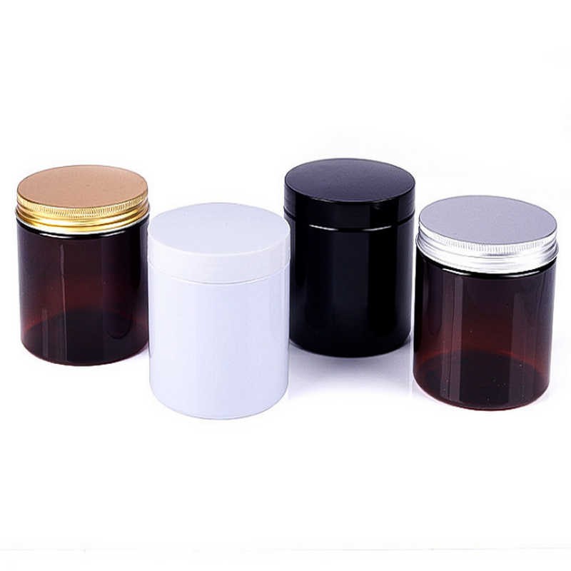 120ml 150ml 250ml 4oz 8oz Black Plastic jar pot lid PET jar round plastic containers cosmetics empty cream refillable
