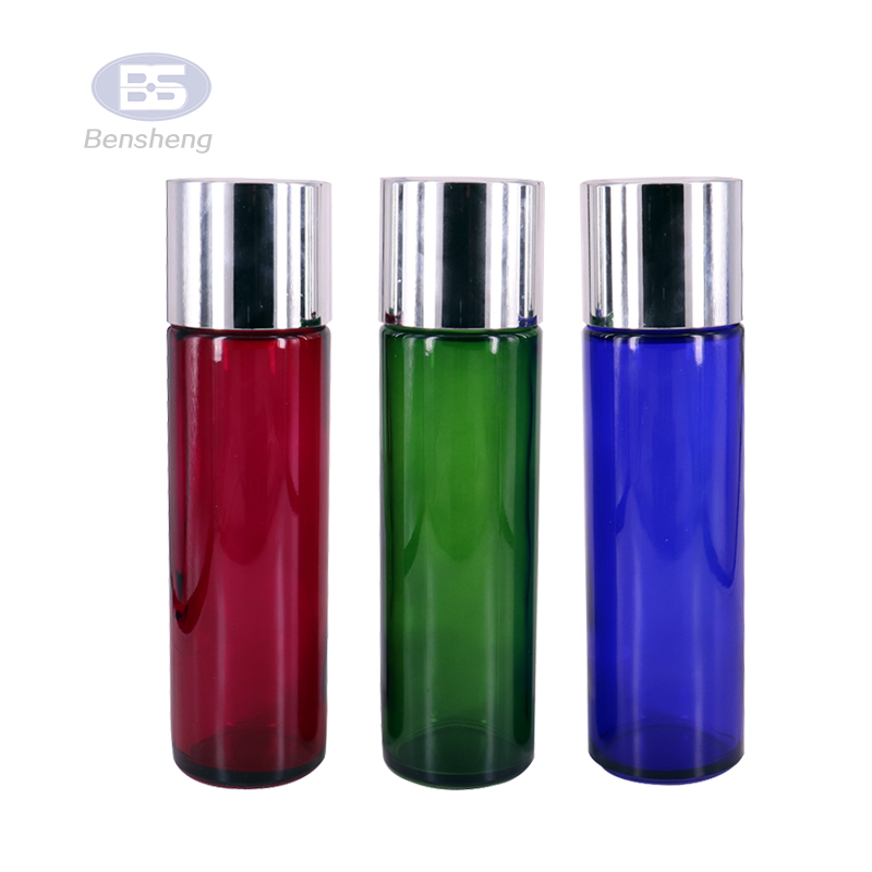 120ml 150ml Frosted glass lotion bottles series cosmetic skincare toner bottles packaging with metallic cap