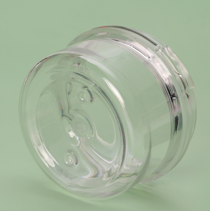 120ml 170ml 220ml green face cream jar Cosmetic face cream eye cream separate bottle pet bottle with small spoon and inner