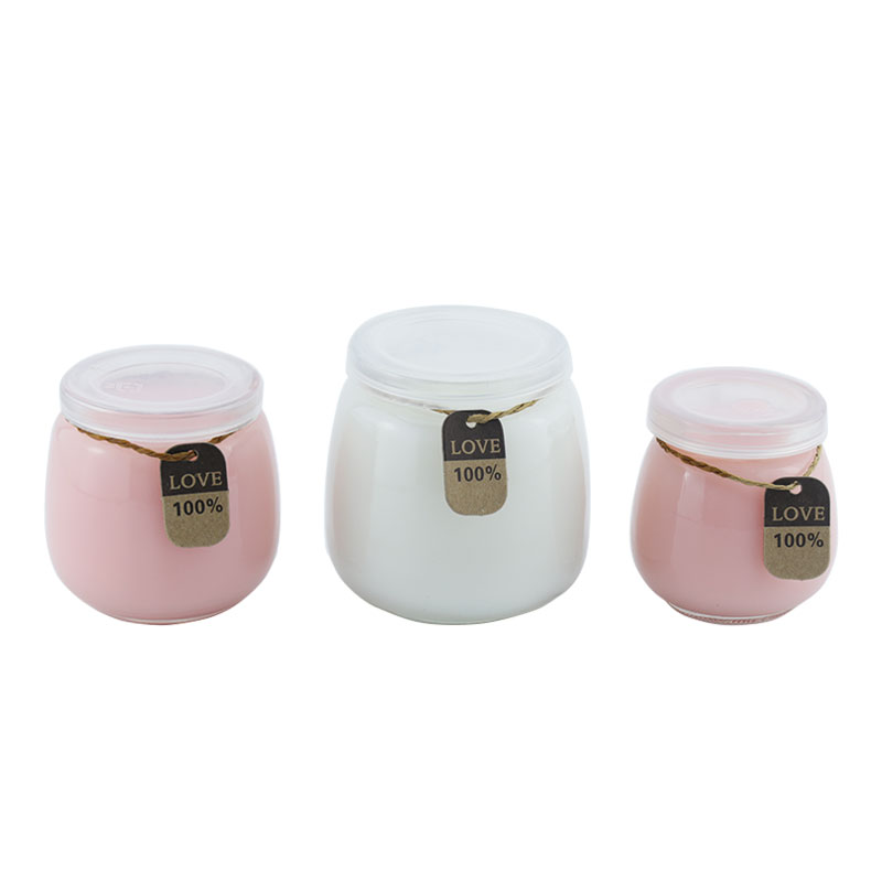 120ml 180ml 250ml Wholesale custom Frasco de vidrio jam yogurt bottle container pudding glass jar with lids