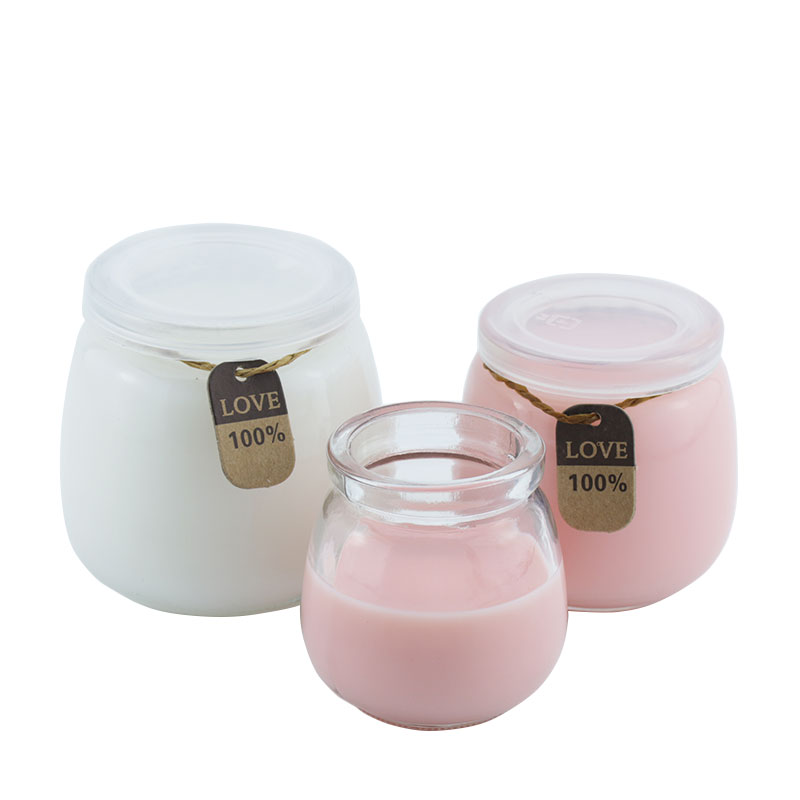 120ml 180ml 250ml Wholesale custom Frasco de vidrio jam yogurt bottle container pudding glass jar with lids