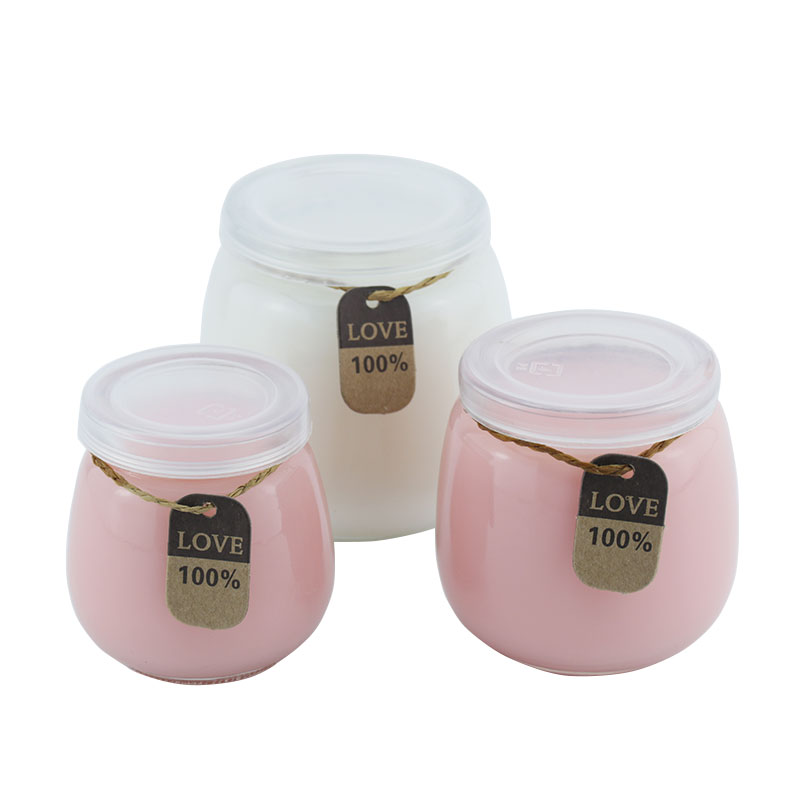 120ml 180ml 250ml Wholesale custom Frasco de vidrio jam yogurt bottle container pudding glass jar with lids