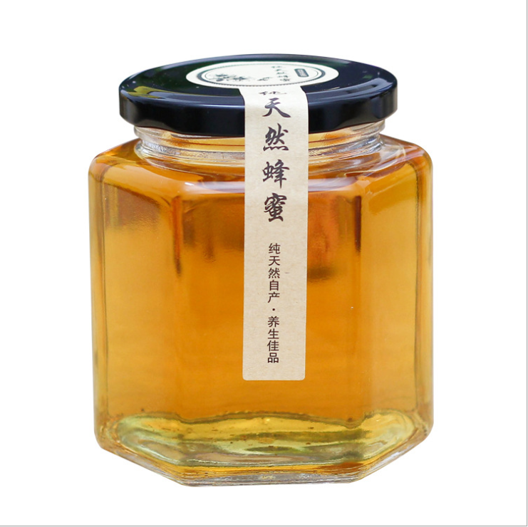 120ml / 180ml / 280ml / 380ml Glass Hexagonal Honey Jars in Bulk Jam Jar