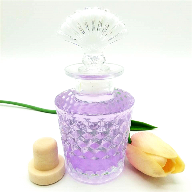 120ml 190ml Round clear glass reed aroma diffuser bottle with rubber seal