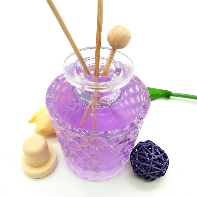 120ml 190ml Round clear glass reed aroma diffuser bottle with rubber seal