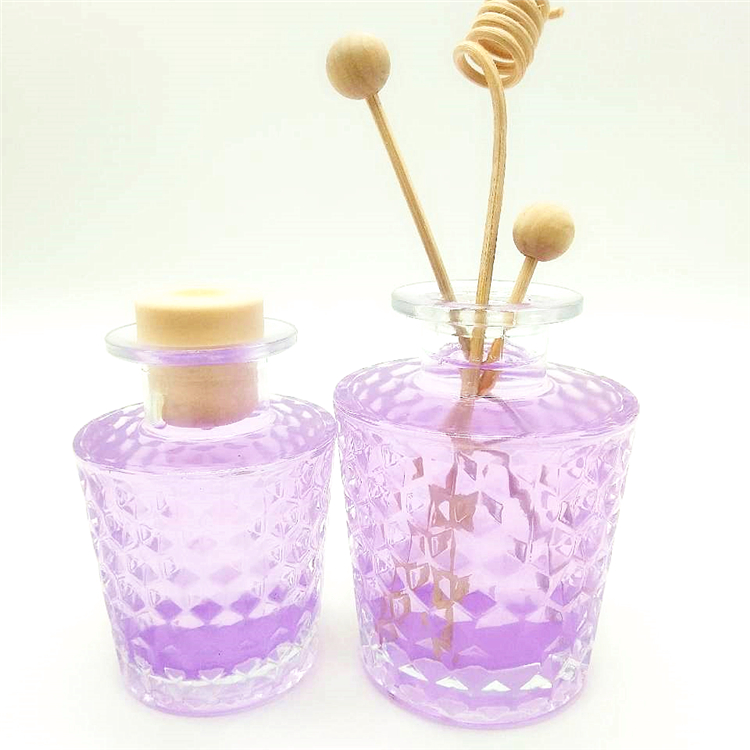 120ml 190ml Round clear glass reed aroma diffuser bottle with rubber seal