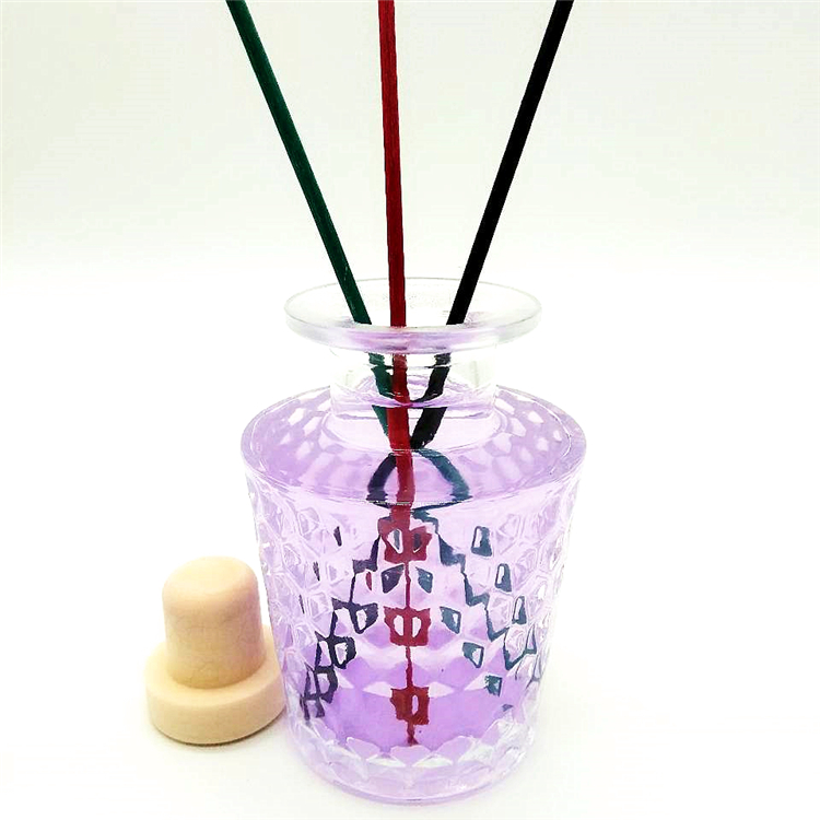 120ml 190ml Round clear glass reed aroma diffuser bottle with rubber seal
