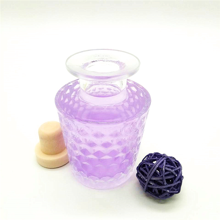 120ml 190ml Round clear glass reed aroma diffuser bottle with rubber seal