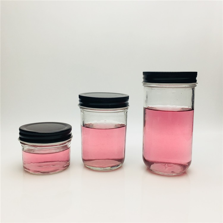 120ml 220ml 350ml Glass Mason Jar With Metal Lid/ Wide Mouth Mason Jam Jar