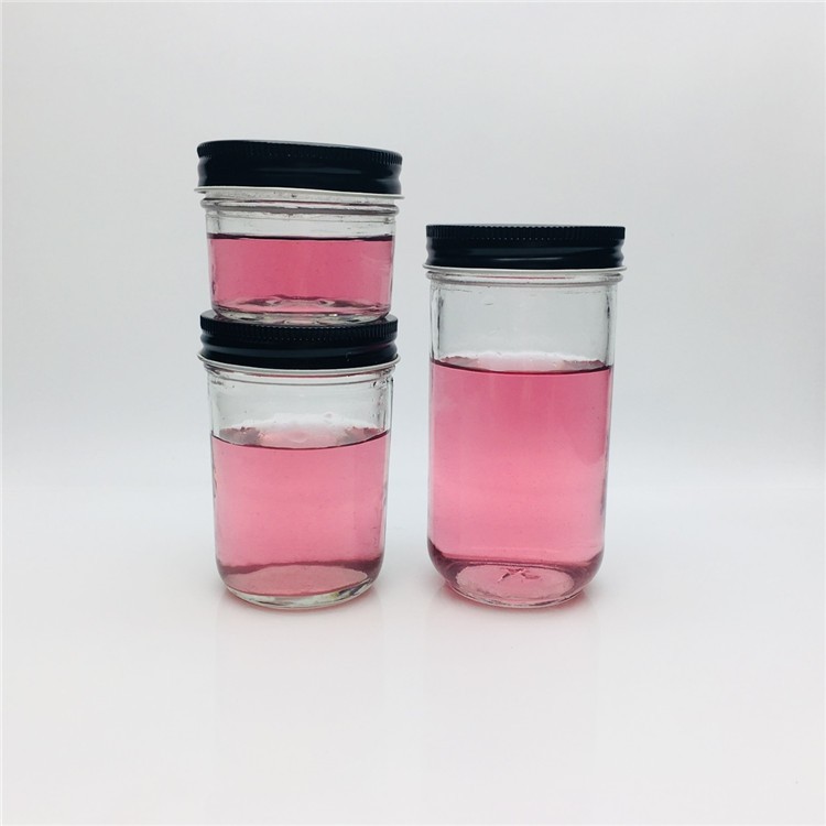 120ml 220ml 350ml Glass Mason Jar With Metal Lid/ Wide Mouth Mason Jam Jar