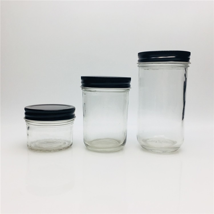 120ml 220ml 350ml Glass Mason Jar With Metal Lid/ Wide Mouth Mason Jam Jar