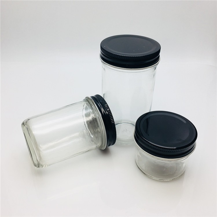 120ml 220ml 350ml Glass Mason Jar With Metal Lid/ Wide Mouth Mason Jam Jar