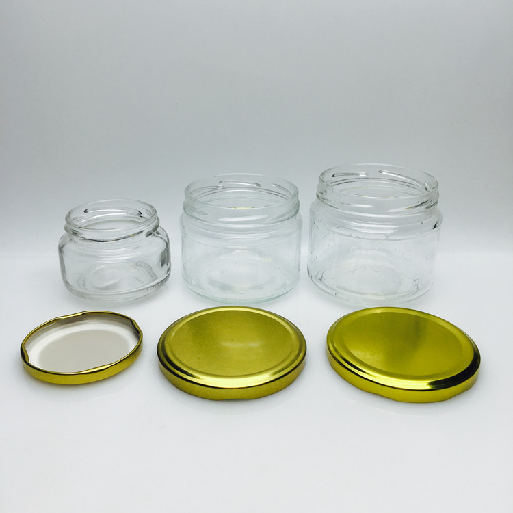 120ml 250ml 300ml 4oz 8oz 10oz Wide mouth round glass coconut honey jar with lug cap